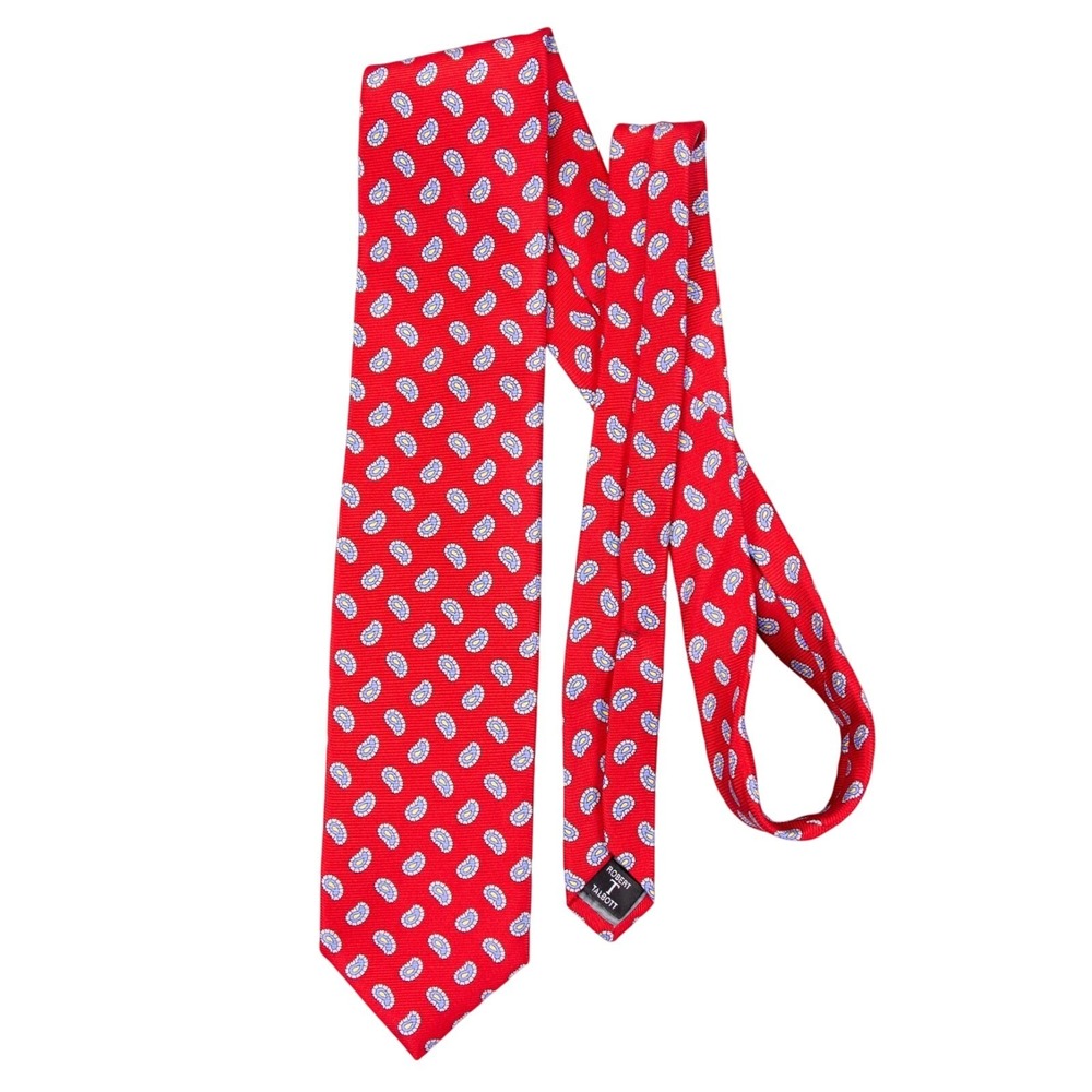 Robert Talbott Mens Red‎ Paisley Neck Tie 100% Silk USA EUC - Picture 2 of 8
